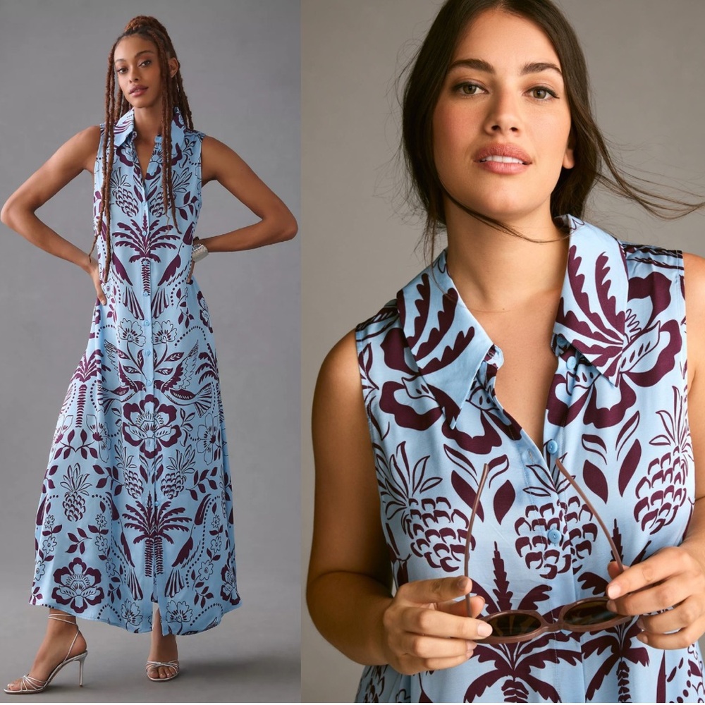 Anthropologie Corey Lynn Calter Sleeveless Shirt Dress Size Large